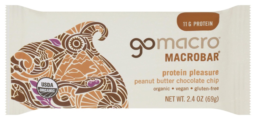 GoMacro, Protein Pleasure Bar, Peanut Butter Chokolade Chip, 2.4 oz