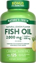 Nature 's Truth Omega 3 Fish Oil 2000 mg 1 124; 125 Flydende bløddele 1 124; Burpless, Lemon Flavor Pills 1 124; Non- GMO og Gluten Free Supplement