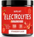 Elektrolyter Powder No Sugar No Carbs, Keto Daily Electrolyte Drink Mix, Kalium & Salt Hydration Powder Electrolytes Zero Calorie Sugar Free Electrolyte Powder, Jordbær 50 Servering