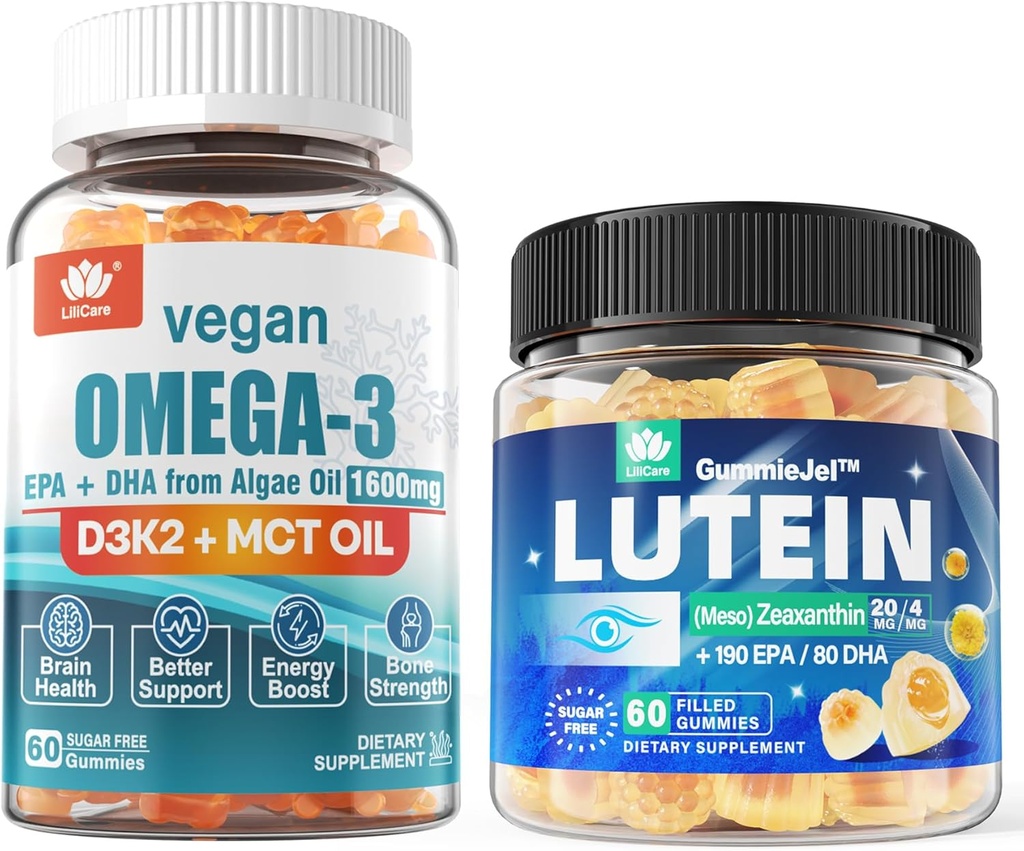 Sukkerfri Lutein 20mg 40mg & Vegan Omega3 Gummies 1280mg