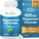 Magnesium Glycinat 400mg - 270 Magnesiumtabletter (ikke kapsler) - 400 mg Elemental Magnesium - Højt biotilgængeligt - Vegan og Vegetar - for forbedret søvn, stress relief & krampe forsvar