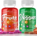 Frugt og grøntsager til voksne - Natural Superfood med vitaminer, mineraler, & antioxidanter - Frugt og grøntsager supplement - drevet af planter, pakke med 2, 60 gummies Hver, 30-dages levering