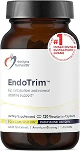 Design for sundhed Endotrim - Green Tea Extract, Garcinia Cambogia, Coleus Forskohlii + L- Carnitin Supplement for mænd + kvinder - Vegan (120 kapsler)