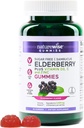 NatureWise Sambucus Elderberry Gummies - Sugar- Free - Daglig immunsupport for børn og voksne *, med C-vitamin, D3, Zink - Vegan, Gluten Free, Non- GMO - 90 Greve [45-Day Supply]