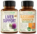 Lever renser Detox & Reparation Milk Thistle Supplement & Vegansk Glucosamin Chondroitin MSM Fælles Support Supplement