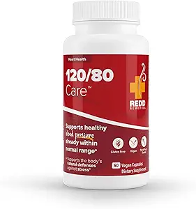 Redd Remedies, 120 / 80 Care, Heart Health og Natural Blood Pressure Support, 60 Veganske Kapsler