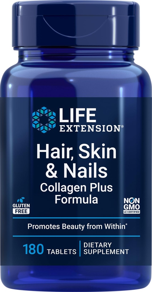 Life Extension Hår, Hud & Nails Collagen Plus Formel, 180 tabletter
