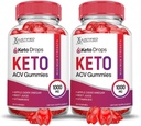Justified Laboratories (2 Pack Keto Drops Keto ACV Gumies Advanced Formel 1000MG Formuleret med Pomegranat Beet Juice Powder B12 Vegan Non GMO 120 Gummys