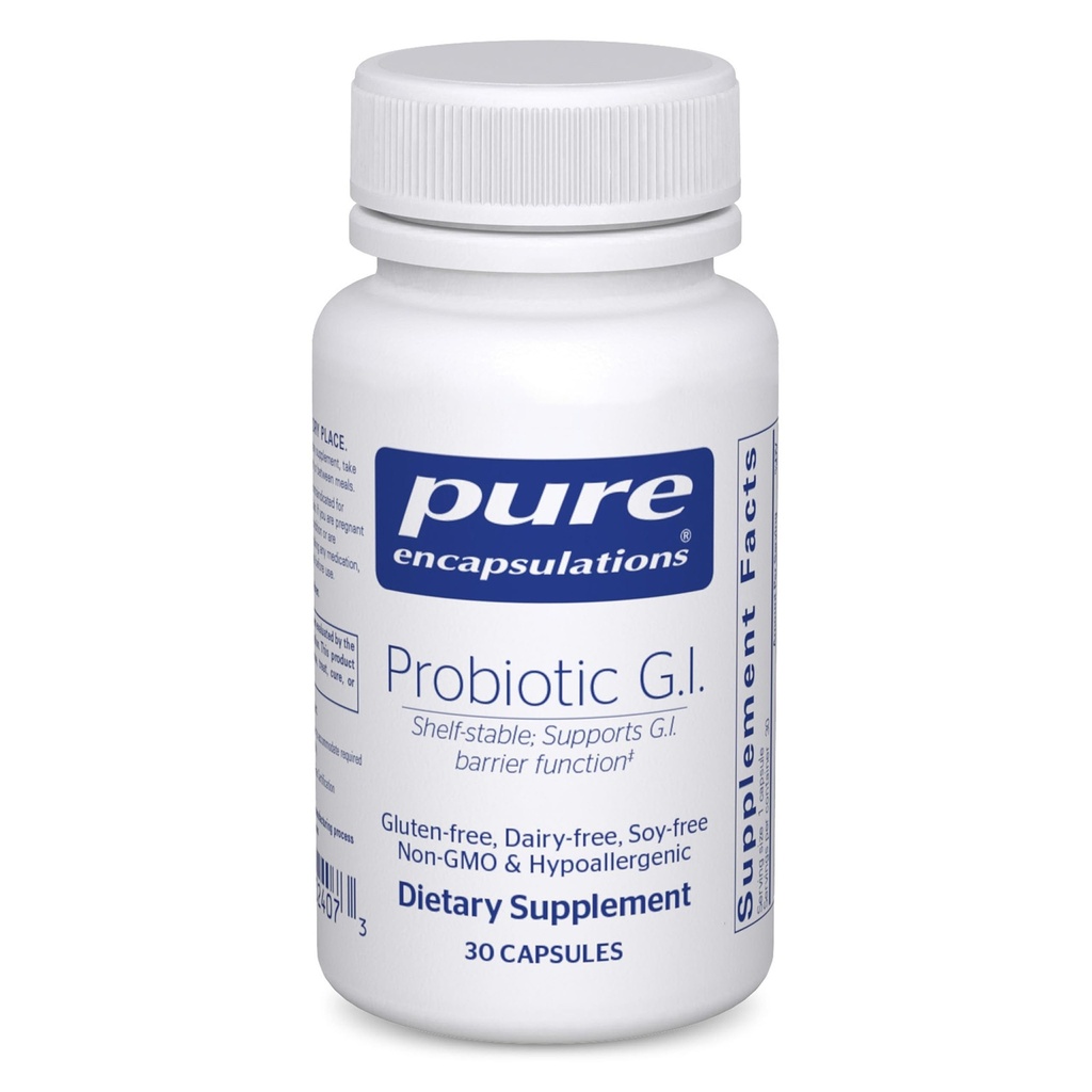Ren indkapsling Probiotisk G.I. - Hylde Stabil Probiotisk til Intestinal Health & Gastrointestinal Support - med Lactobacillus & Bifidobacterium - 30 kapsler
