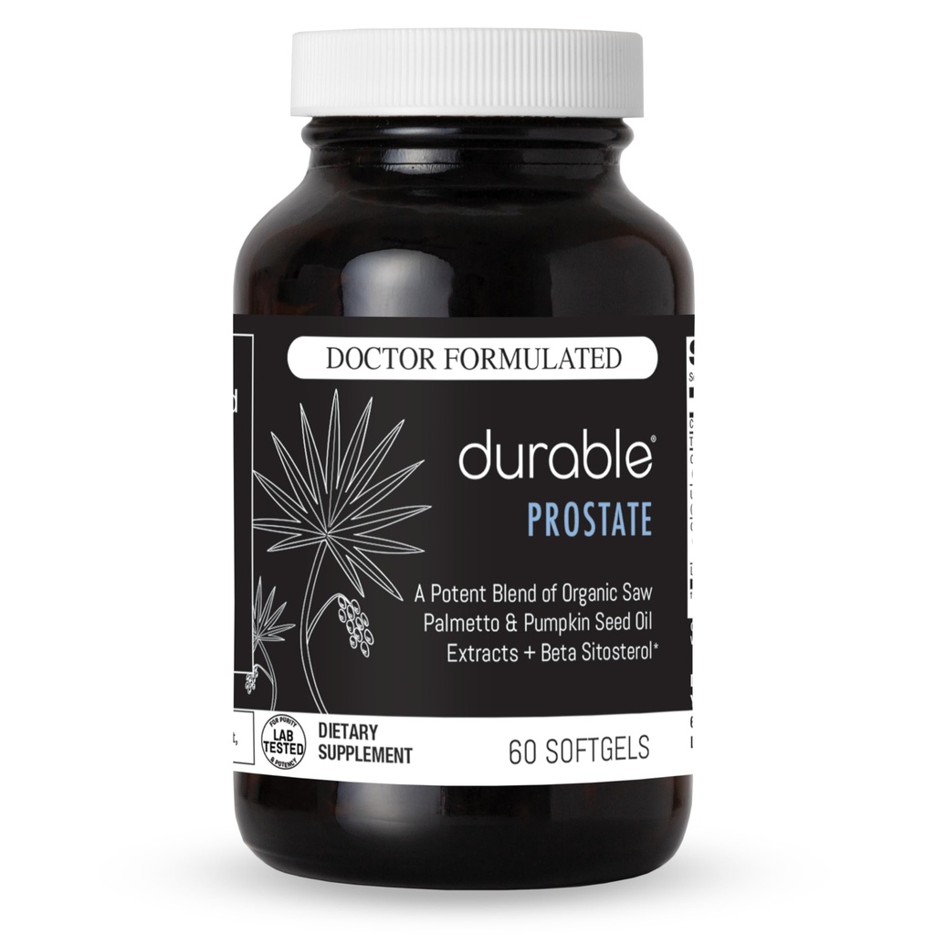 Holdbar Prostata - Økologisk USPlus Saw Palmetto + Beta- sitosterol - Understøtter mænds Prostata sundhed, Bstige funktion & Flow- Doctor- Formuleret, Made in USA - 30 Day Supply (60 Softgels)