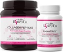 Annatrol Bone Support & FORTIBONE Collagen Peptider w / FORTIGEL, VERISOL - Complete Bone, Joint, Hud, Hår, Nails & Metabolic Supply 124; 1 Måned Supply (Tub, 390g)