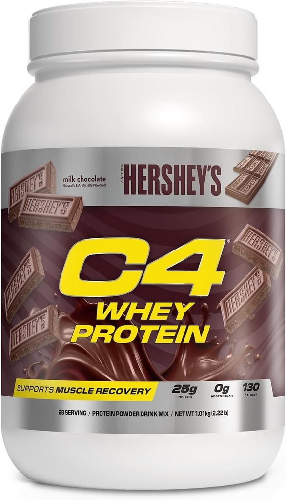 Cellucor C4 Whey Protein Powder, Hershey 's Chocolate - 25g Protein, 0g tilsat sukker, 130 kalorier pr Servering, Understøtter muskel Inddrivelse, 28 Servering, Premium Whey til post- workout