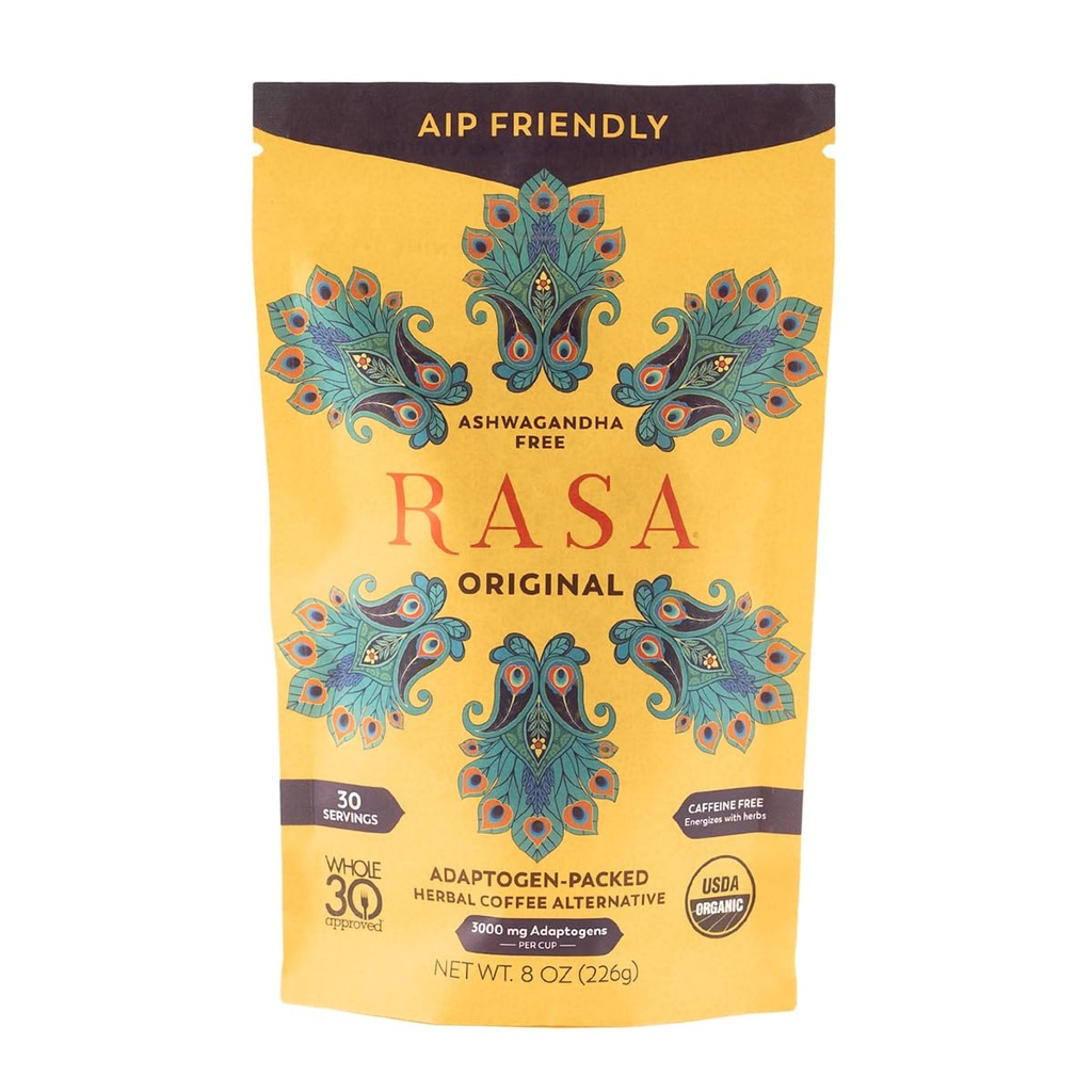 Rasa Original (AIP Diet Version) - Adaptogen Mushroom Coffee Alternative Medical 124; Lavet til Autoimmun Protocol Diet - Ingen Nightsnups Medical 124; Ashwagandha- fri, Vegan, Keto, Hel 30, Ayurveda Wellness Tonic med Chaga & Reishi (8 oz / 30 Servering)