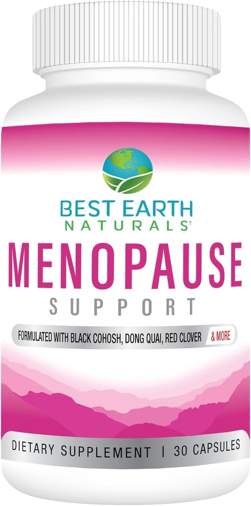 Bedste Earth Naturals Menopause støtte til Hot Flashs, Mood Swings, Night Sweats, Sund Hormone Niveauer og mere. Lavet med Black Cohosh, Chasteberry & Mere