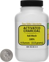 Aktiveret kul [C] 100% ACS Grade Course Granules 4 Oz in a Space-Saver Flaske USA