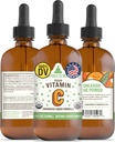 RawGuru Organic Vitamin C Tinktur - Flydende C Vitamin C med spor Mineraler - Nano- Forarbejdede Antioxidant & immunforsvar Supplement Tinktur - 30 Serveringer af Vegan dråber pr 120 ml, Pakning med 1