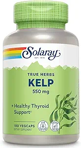 Solaray Kelp 550 mg med folinsyre til sund thyreoideafunktion, Energi & Metabolisme Support