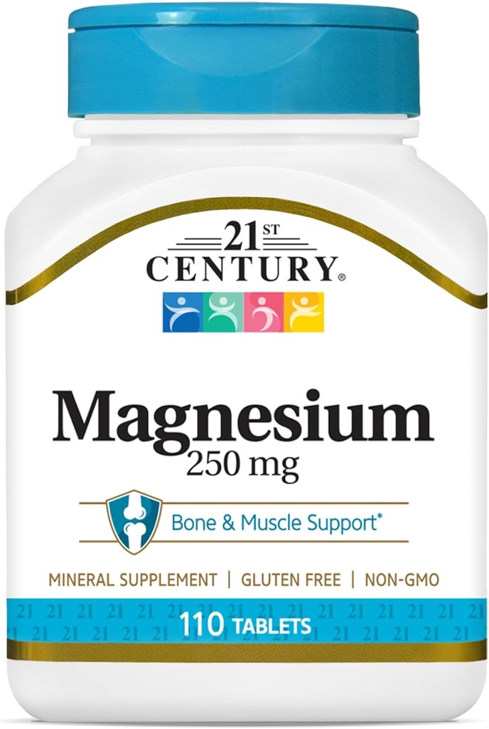 21. Century Magnesium 250 mg tabletter, 110 Tælling