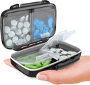 BEXEEN lille pill kasse til purse mini pill sag - Medicin pill Organizer Rejser - Portable pill Container Compact pill Holder Fugt Bevis Pocket Vitamin Organizer 4 Segment Medication Kit