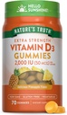 Nature 's Truth Vitamin D3 Gummies ttesmå 124; 2000 IE ttesmå 124; 70 Tæller 124; Ananas Articulus 124; Vegetarisk, Non- GMO og Gluten Free Supplement