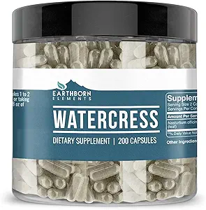 Earthborn Elements Watercress 200 Kapsler, Pure & Ufortyndet, Ingen tilsætningsstoffer