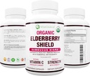 Max Strength USDA Organic Black Elderberry, Black Currant Extract & Echinacea Note 124; 3 i 1 Natural Immunsupport & C-vitamin 124; Sugar- Free, Vegan- Friendly