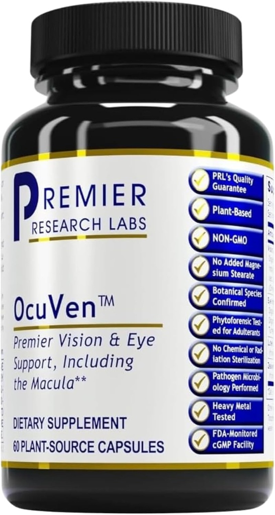 Premier Research Labs OcuVen - Lutein og Zeaxanthin supplement, Eye Vitaminer, Eye Health Kosttilskud til voksne & seniorer, Vision Kosttilskud, Macular Health, Eye Care - 60 Vegetariske kapsler