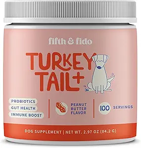 Tyrkiet Tail Mushroom + Probiotika til hunde - Lump & Lipoma Support, Gut & immunforsvar, Energi & Vitality - Reishi + Tyrkiet Tail Powder, 100 Servere