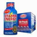 Vitamin energi B12 11.000% Ekstra styrke energi Shot Açaí Pomegranate 48 Pack, 260mg Natural Coffein, B12 & B6, Nootrop Focus, Vitality, Zero Sugar, Gluten- Free, Vegan, Kosher, 1.93 fl oz