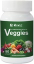 Grøntsager -Hele fødevarer supplement med Super- Food Grøntsager til kvinder, mænd, og Kids-90 Veggie kapsler med høje vitaminer og mineraler. (Veggies 1 Pack)