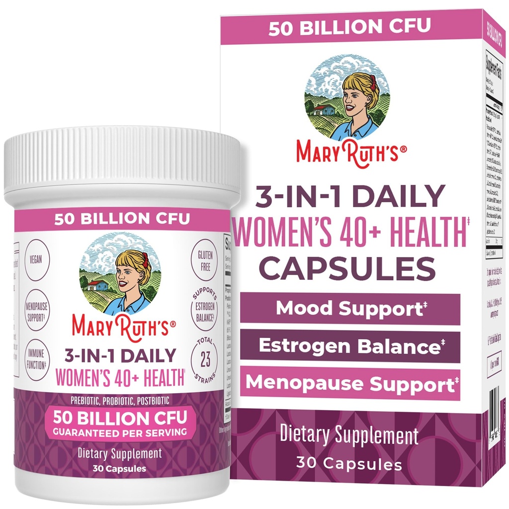 MaryRuth Organics 3- in-1 Daglig sundhed 40 + Probiotika til kvinder