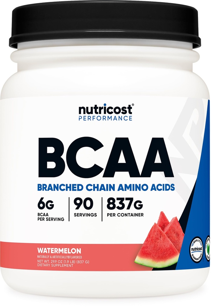Nutricost BCAA Powder (Watermelon, 90 Serv) - Optimal 2: 1: 1 Ratio