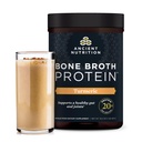 Ancient Nutrition Grass Fed, Cage Free, Bone Broth Protein Powder, 20g Protein, Hydrolyzed Collagen Peptider, Keto & Paleo Friendly, Understøtter Joint & Gut Sundhed, Gurkemeje, 20 Servere