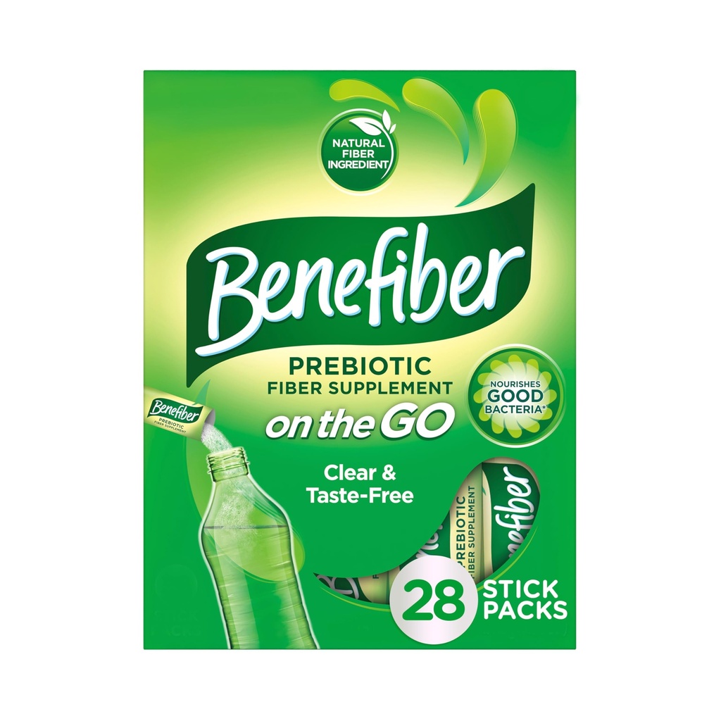 Benefiber på Go Prebiotic Fiber supplement pulver til fordøjelse, Dagligt fiber pulver, Unflavored Powder Stick Packs - 28 sticks (3.92 Ounces)