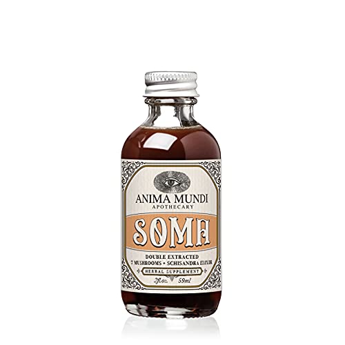 Anima Mundi Apothecary Soma 7 Mushroom Adaptogen Elixir - Mushroom Liquid Extract Tincture with Reishi, Chaga, Lions Mane & Cordyceps - Vegansk immunforsvar tincture (2oz)