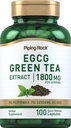 Piping Rock EGCG Green Tea Extract 1800 mg 12 4; 100 Kapsler 12 4; Standardiseret Supplement 124; Non- GMO, Gluten Free