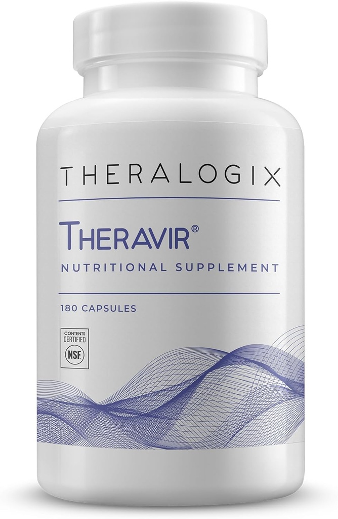 Theralogix Theravir immunsupport supplement - 90- Day Supply - immunsupport supplement til kvinder & mænd - Inkluderer vitamin D3, vitamin C, zink, Quercetin & Melatonin - NSF Certified - 180 kapsler