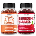 ADK Gummies Vitamin D3 K2 (60 Gummies) Sugar Free Vitamin D3 K2 - Supplement med D & K - 10 Vegan Supplement - Berberine Gummies med Ceylon kanel til voksne - Ikke GMO & Lavet i USA