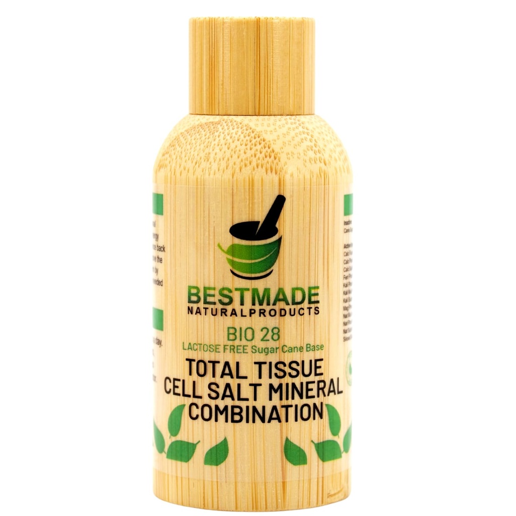 Bestmade Total Tissue Cell Mineral Kombination, BIO28 Lactose- Free - Hjælper Krop Absorb Nutrients, Øger energiniveauer, Forbedrer søvnmønstre, og genskaber Vitality, Vegan, 350 Pellets
