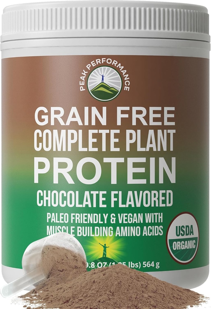 Organic Paleo Grain Free Plant Based Raw Vegan Protein Powder. Amazing Aminosyreprofil og mindre end 1g sukker. med Hamp og Pea Protein Chokolade Smaget