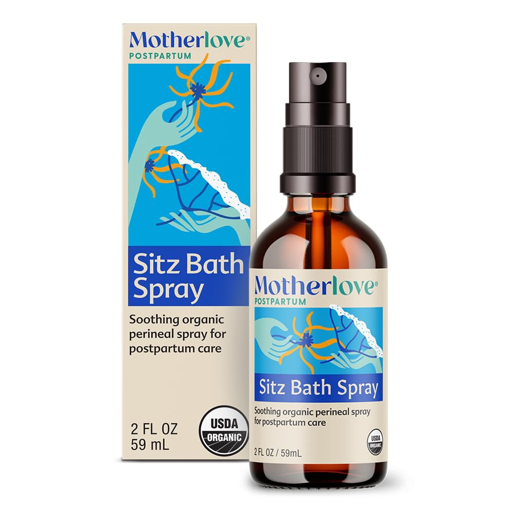 Motherlove Sitz Bath Spray (2 oz) Sitz Bath for Postpartum Care - Herbal Perineal Spray w / Witch Hazel - USDA Organic, Vegan, & Cruelty Free