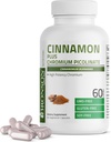 Bronson Cinnamon Plus Chrom Picolinate Supplement, High Potency Chrom, Non- GMO, 60 vegetariske kapsler