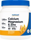 Nutricost Calcium Magnesium Zink med D3- vitamin pulver, 60 Servere (Peach Mango) - Calcium (1000 MG) Magnesium (420 MG) Zink (16.5 MG) D3- vitamin (30 MCG) - Gluten Free, Non- GMO