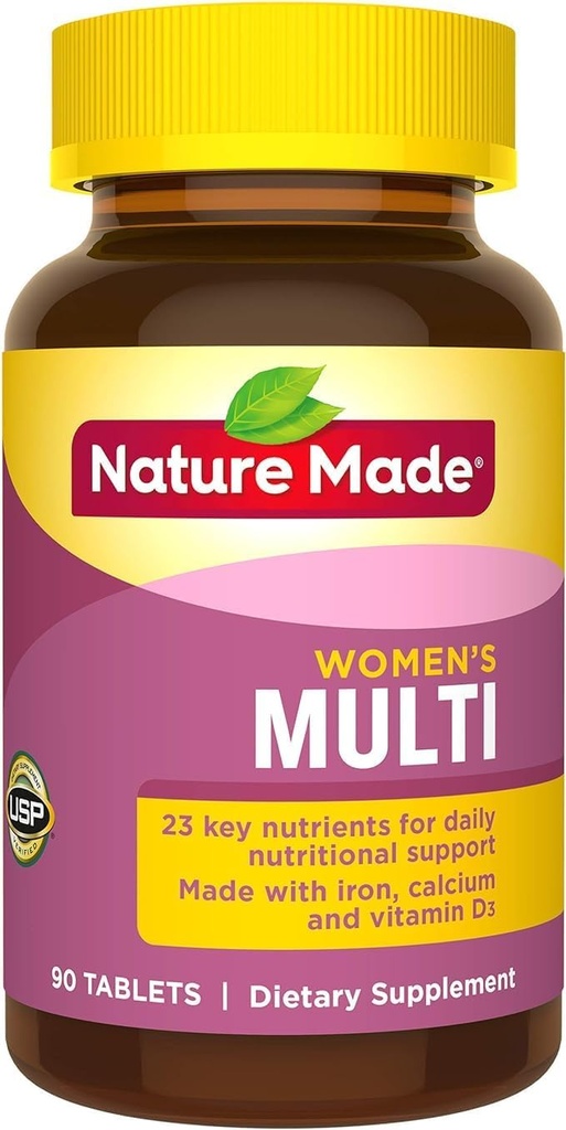 Nature Made Women 's Multivitamin Tablets, 90 Count for Daily Nutritional Support † (Packaging May Vary)