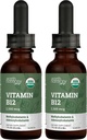 USDA Organic Vitamin B12 2000mcg Sublingual Liquid Supplement (2 - Pack) - Vegan Methylcobalamin dråber til naturlig energi, opretholde stofskiftet, og immunsystemet support - 1 Fl Oz