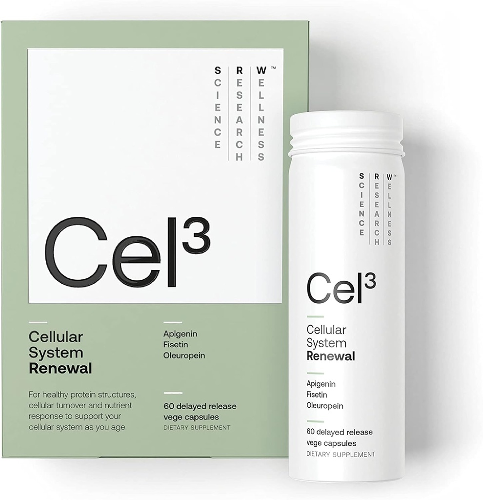 SRW Cel ³ Fornyelse 60 Capsules Note 124; Stem Cell Supplement med Fiskein, Apigenin & Oleuropein Note 124; for Youth Cell Function & Fornyelse, sund aldring