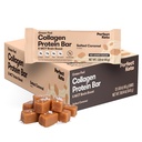 Perfect Keto Bars - Den reneste Keto Snacks med Collagen og MCT. Ingen tilsat sukker, Keto Diet Friendly - 3g Net Carbs, 19g Fedt, 11g Protein - Diet Food Dessert (Saltet Karamel, 12 Barer)