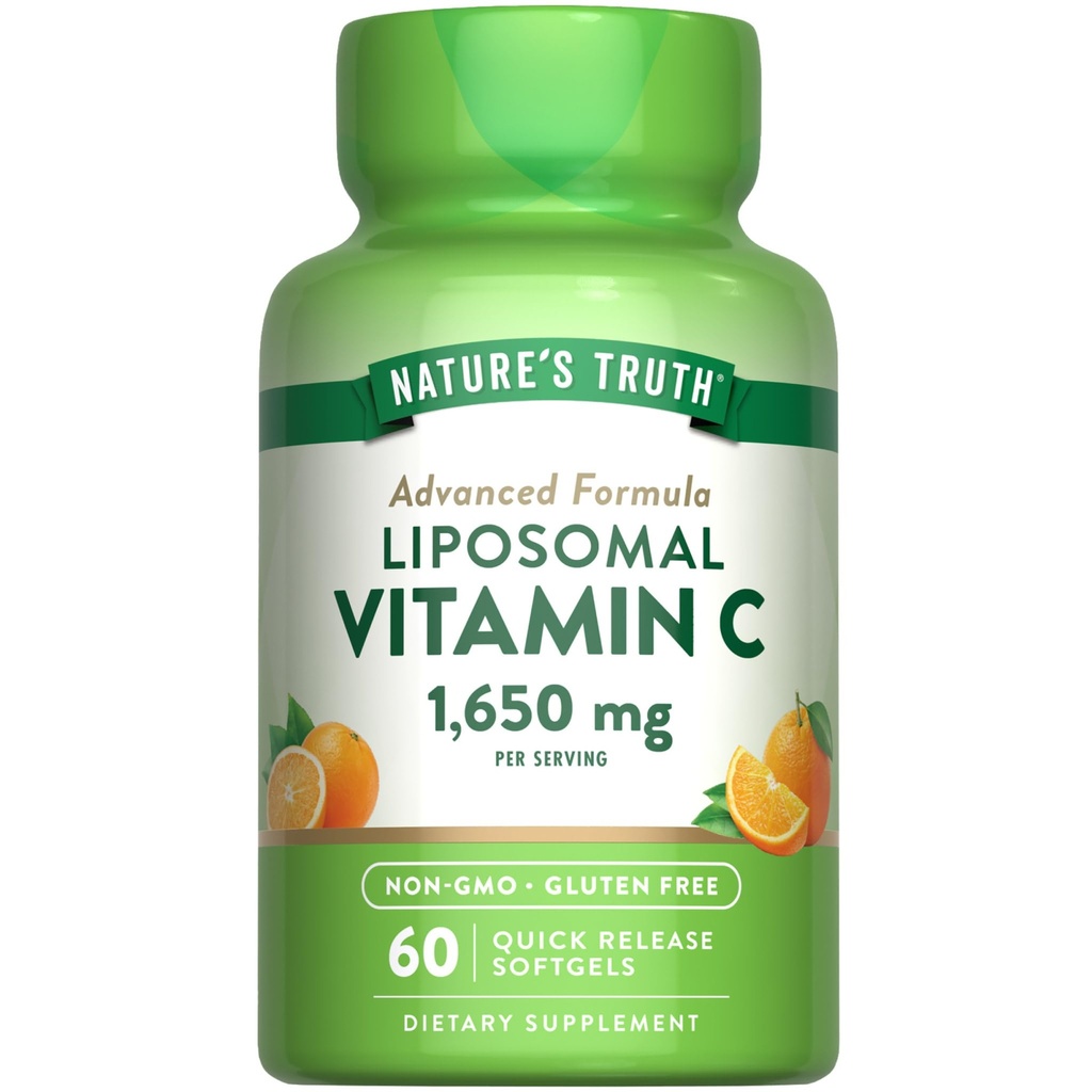 Nature 's Truth Liposomal Vitamin C er 124; 1650mg er 124; 60 Softgels er 124; Non- GMO & Gluten Free Supplement