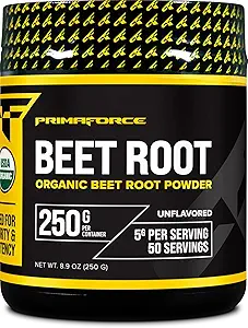 Primaforce Organic Beet Root Powder (250g) Uden smag - Naturlig kilde til antioxidanter og næringsstoffer