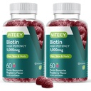 VITEEY Biotin Gummies for hår hud og negle - Biotin for hårvækst Gummies - 5000 mcg - Vegan, Gluten- fri, ikke-GMO - 120 Tæl